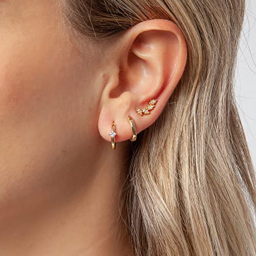 Gold Earring Sets for Multiple Piercing, Hypoallergenic Studs