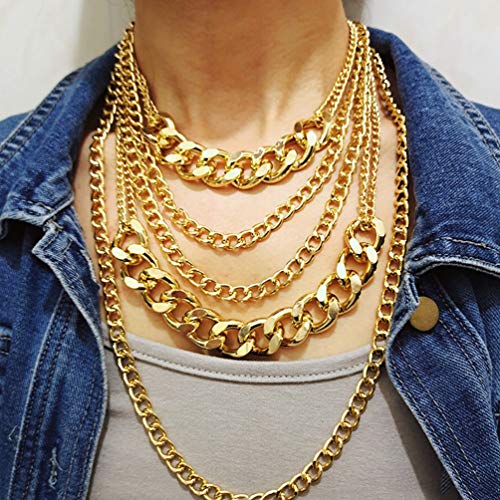 Chunky Punk Chain Multilayer Statement Collar Necklace