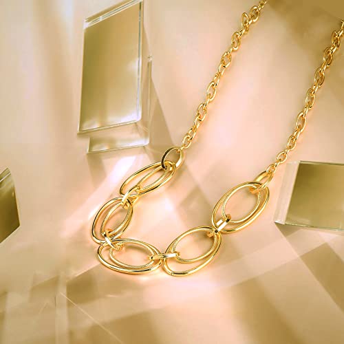 14k Gold Plated Cable Link Pendant Necklace