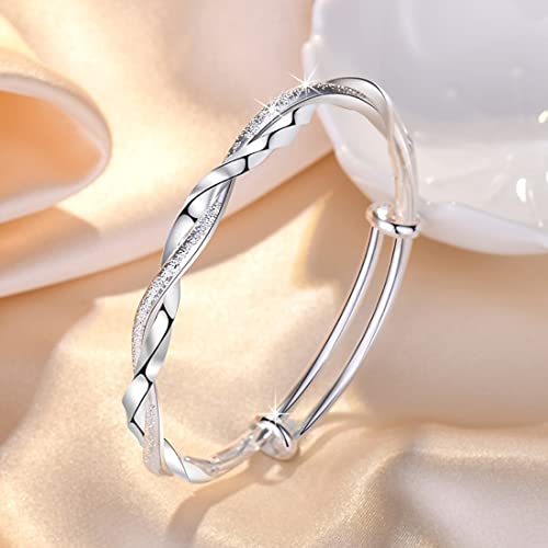Adjustable Sterling Silver Bangle Bracelets - Perfect Gift