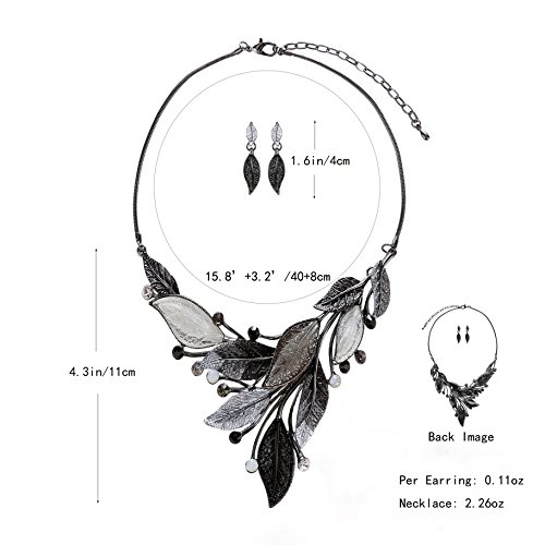 Elegant Chunky Black Crystal Statement Jewelry Set