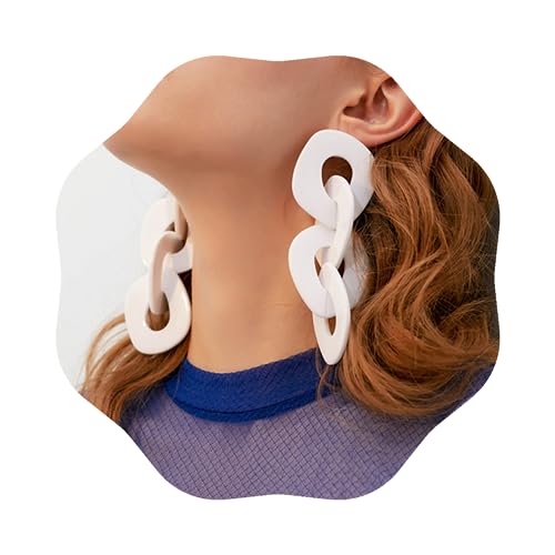 Chunky Acrylic Long Chain Dangle Earrings for Women