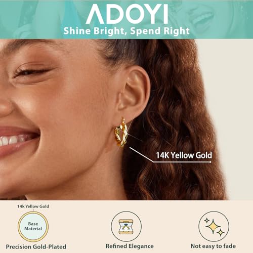 Adoyi Gold Hoop Earrings Set for Women with 9 Pairs
