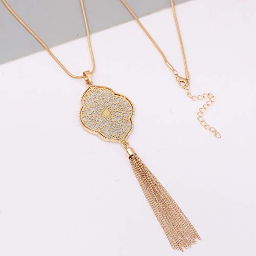 MOLOCH Disk Circle Pendant Necklace Set - Quatrefoil Gold