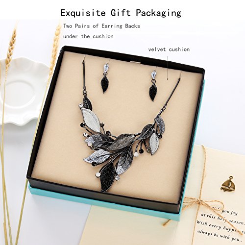 Elegant Chunky Black Crystal Statement Jewelry Set