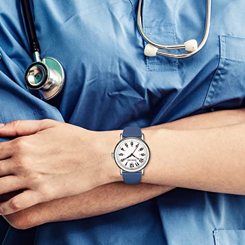 Navy Blue Nurse Watch with 24-hour Dial
