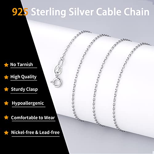 925 Sterling Silver Chain Necklace for Women - 14 Inch