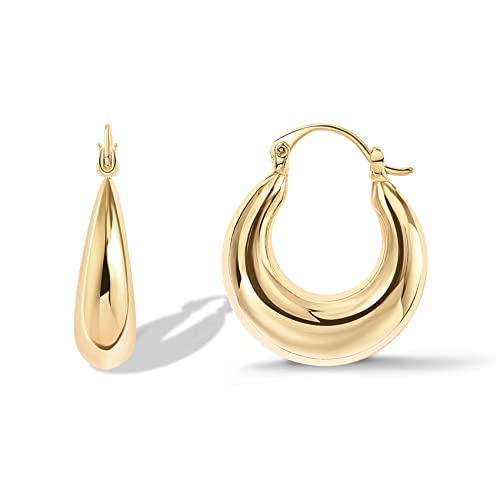 PAVOI 14K Gold Chunky Hoop Earrings for Women
