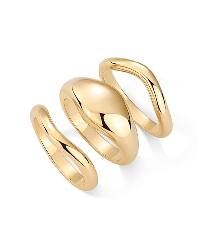 PAVOI 14K Gold Plated Women's Statement Rings Set
