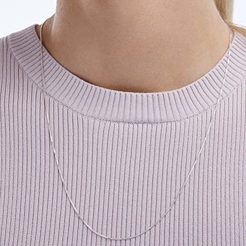 925 Sterling Silver Thin 0.8mm Box Chain Necklace