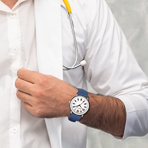 Navy Blue Nurse Watch with 24-hour Dial