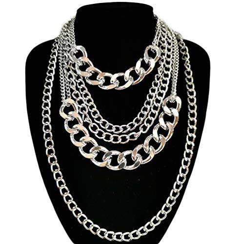 Chunky Punk Chain Multilayer Statement Collar Necklace