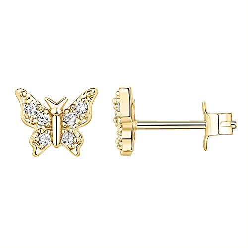 PAVOI 14K Gold Butterfly Stud Earring