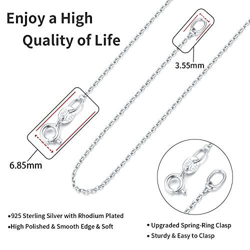 925 Sterling Silver Chain Necklace for Women - 14 Inch