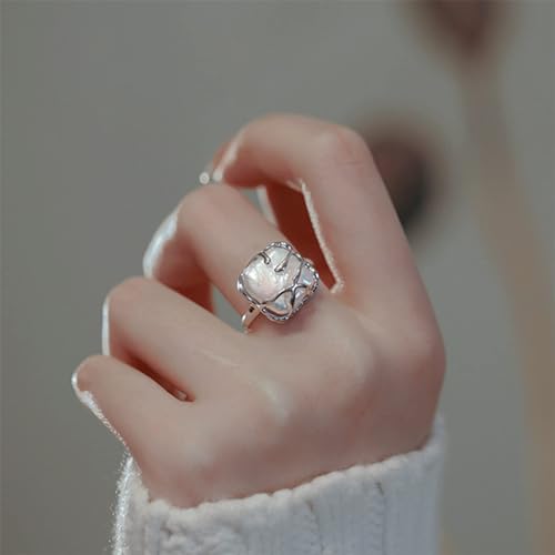 Baroque Pearl 925 Silver Fashion Statement Ring