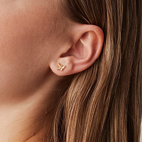 PAVOI 14K Gold Butterfly Stud Earring