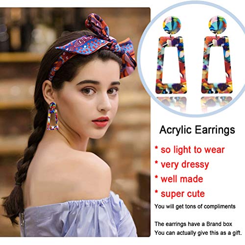 Multicolor Resin Dangle Earrings for Women