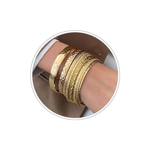 Zeshimb Gold Bangle Set: Indian Bollywood Stacking Bracelets