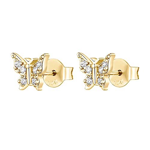 PAVOI 14K Gold Butterfly Stud Earring