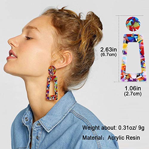 Multicolor Resin Dangle Earrings for Women