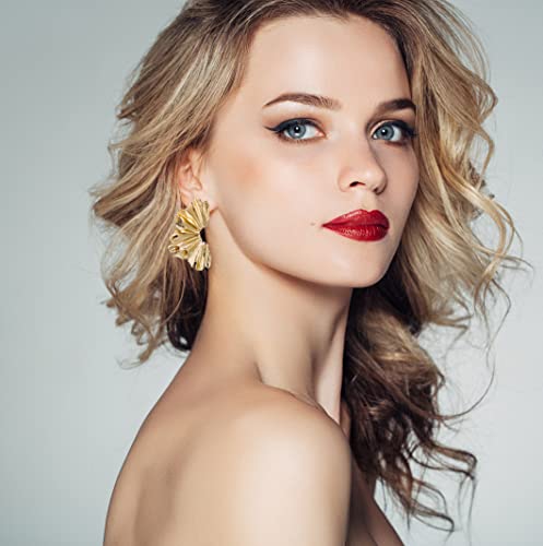 Shiny Gold Geometric Dangle Earrings for Women