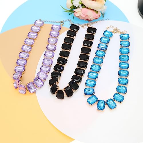 Colorful Gemstone Rhinestone Choker Necklace for Women