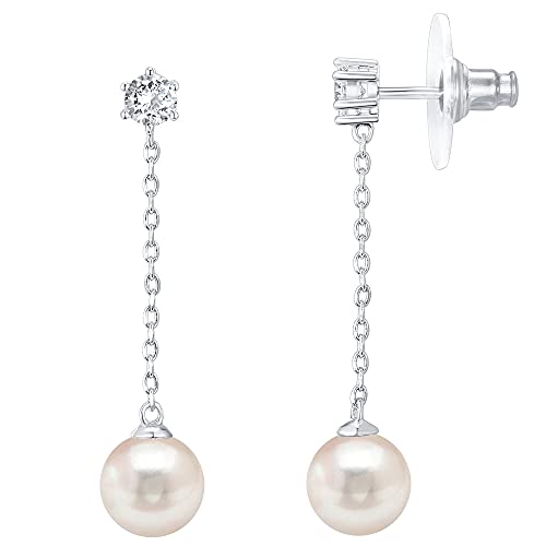 Pearl Drop Earrings - Sterling Silver & Shell