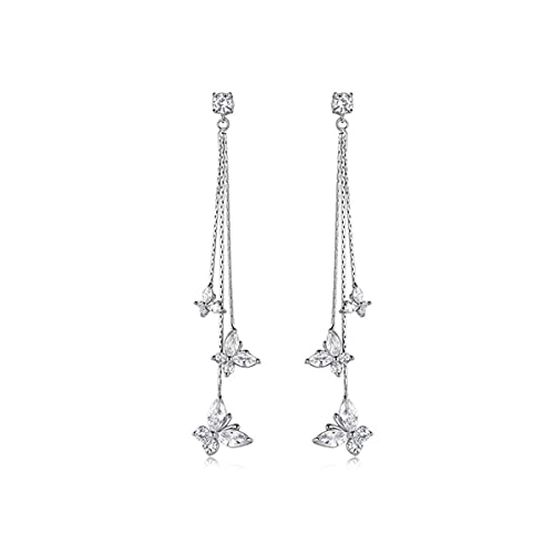Zircon Butterfly Tassel Earrings for Girls and Women