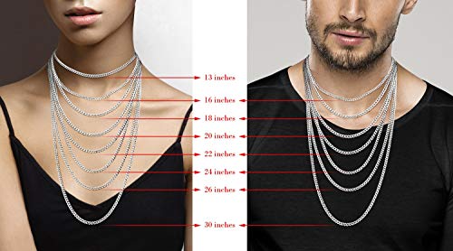 925 Sterling Silver 3.5mm Cuban Link Chain Necklace