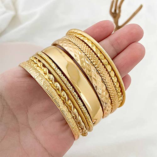 Zeshimb Gold Bangle Set: Indian Bollywood Stacking Bracelets
