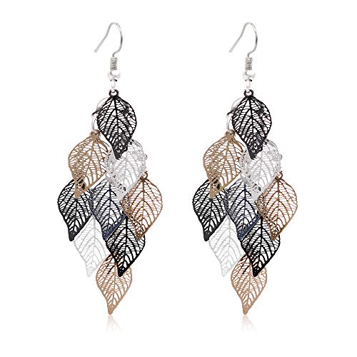 Boho Leaf Chandelier Dangle Drop Earrings for Women