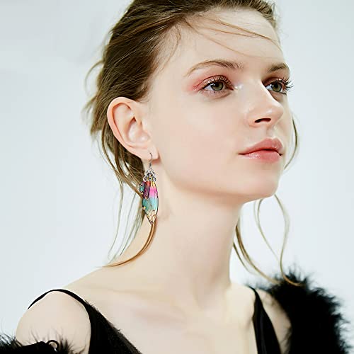 Crystal Butterfly Wing Hook Earrings - Silver-Tone Multicolor