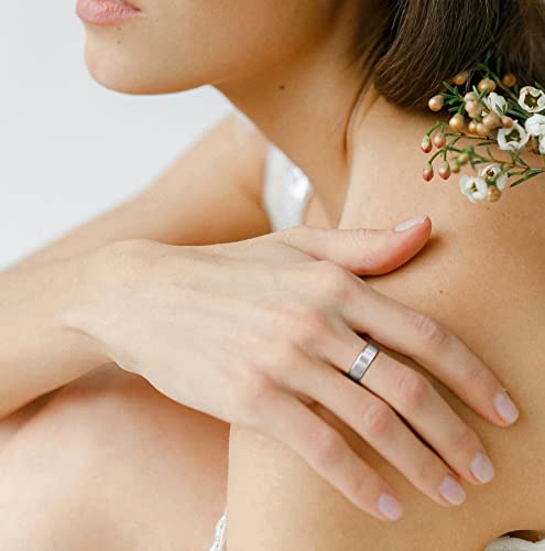 Titanium Wedding Band Comfort Fit Matte Silver 6MM