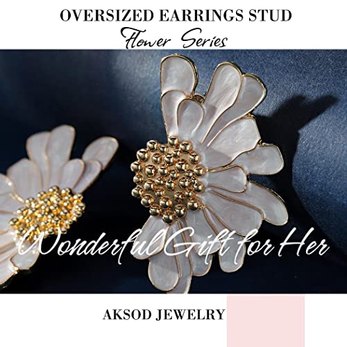 Vintage White Floral Enamel Daisy Stud Earrings Kit
