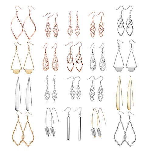 Set of 20 Assorted Gold Dangle Earrings for Women