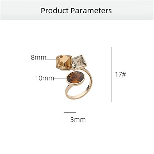 Crystal Geometric Statement Ring for Women and Girls