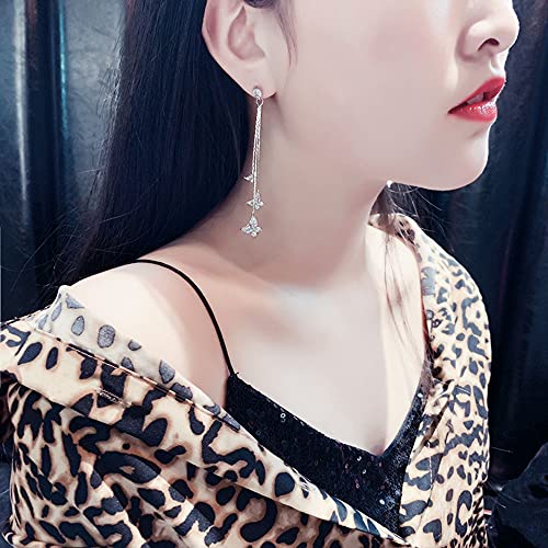 Zircon Butterfly Tassel Earrings for Girls and Women