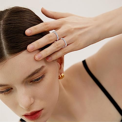 3PCS Gold and Silver Stackable Rings for Women