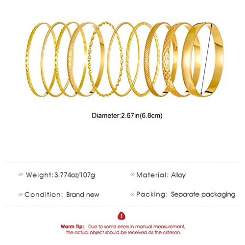 Zeshimb Gold Bangle Set: Indian Bollywood Stacking Bracelets