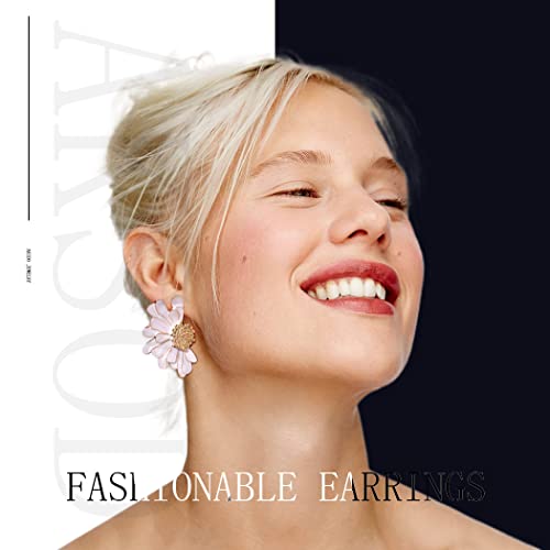 Vintage White Floral Enamel Daisy Stud Earrings Kit