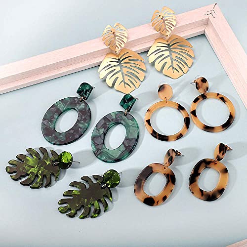 FIFATA 18 Pairs Stylish Statement Earrings Set for Women