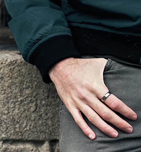 Titanium Wedding Band Comfort Fit Matte Silver 6MM