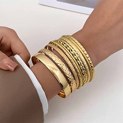 Zeshimb Gold Bangle Set: Indian Bollywood Stacking Bracelets