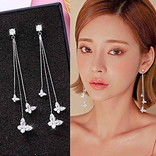Zircon Butterfly Tassel Earrings for Girls and Women