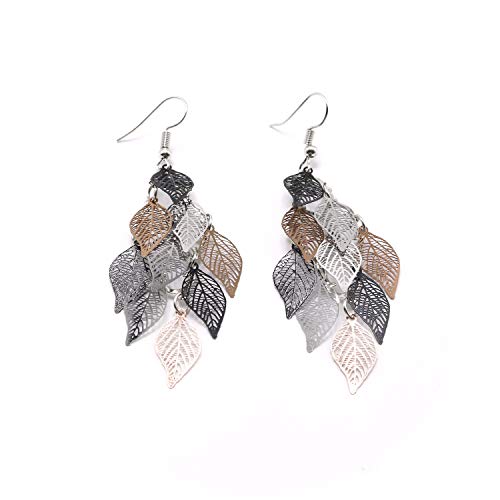 Boho Leaf Chandelier Dangle Drop Earrings for Women