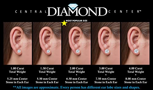 14K Gold & Sterling Silver CZ Stud Earrings