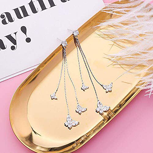 Zircon Butterfly Tassel Earrings for Girls and Women