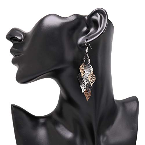 Boho Leaf Chandelier Dangle Drop Earrings for Women