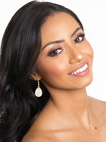 Multicolor Druzy Drop Earrings for Women Girls