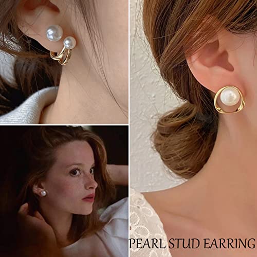 68-Pair Gold Stud Earring Set for Women